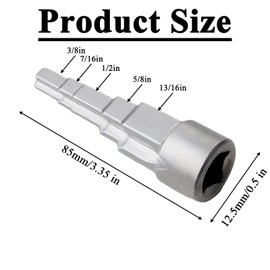 JISRKP Radiator Spanner, Radiator Valve Key, Radiator Lockshield Valve Key, Step Wrench with Square Socket 1/2 Inch Ratchet Drive Radiators, Stepped Wrench for Multiple Sized Radiator Valves Removal
