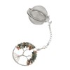 Tea Infuser 304 Stainless Steel Tree of Life Pendant Mesh Tea Ball Tea Strainer Filters Tea Infuser Nature Crystal Tea Drainer(Indian agate)