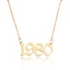 1980 Birth Year Necklace Accessories for Women Men Gold 1980