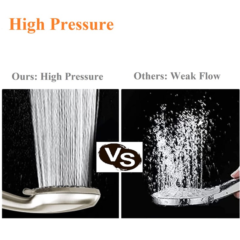 High Pressure Shower Head with Handheld - 5 Spray Settings