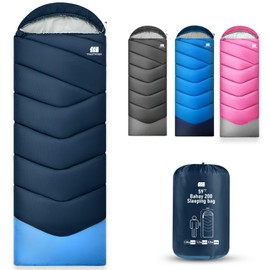 Sleeping Bags for Adults Warm Weather, Degree Sleeping Bags, Portable, Waterproof, 3lb Lightweight Sleeping Bag for Tall Girls Boys with Compression Sack for Warm Camping, Hiking, Outdoor & Indoor