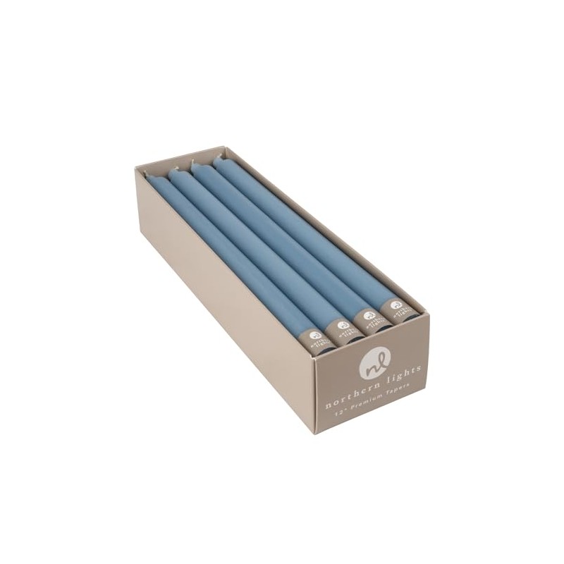Northern Lights Candles Premium Tapers 12" 12PK - Prairie Blue