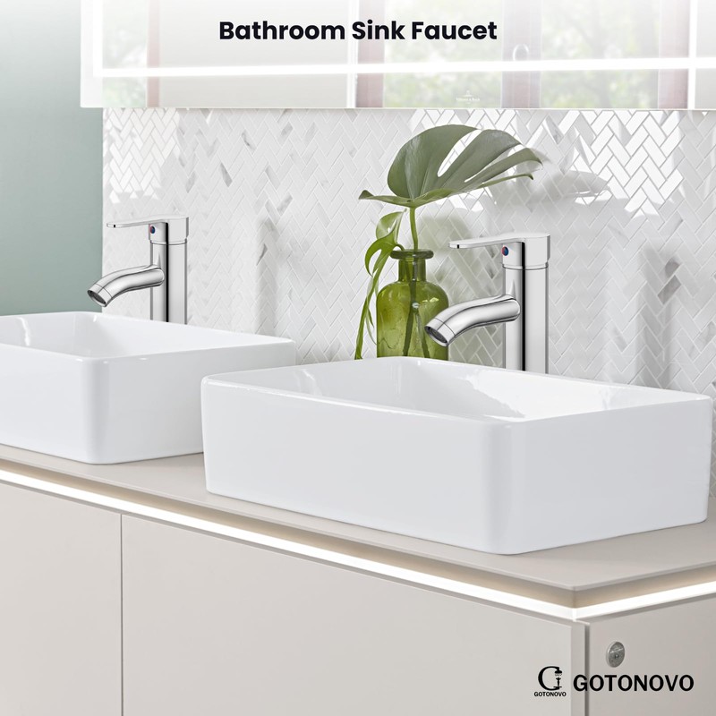 gotonovo Vessel Sink Faucet Modern Tall Bathroom Faucet Single Handle
