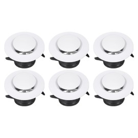 PATIKIL 3 Inch Round Air Vent Cover, 6Pcs ABS Adjustable Soffit Vents, White