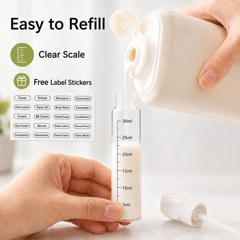 4 in 1 Travel Dispenser Bottle, 4 Pack 1OZ/30ML Leak