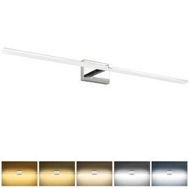 ZUZITO Modern Bathroom Vanity Light 48 inch, 32W Dimmable 5CCT LED Bathroom Light Fixture Over Mirror, Chrome Vanity Lights Bar for Bath