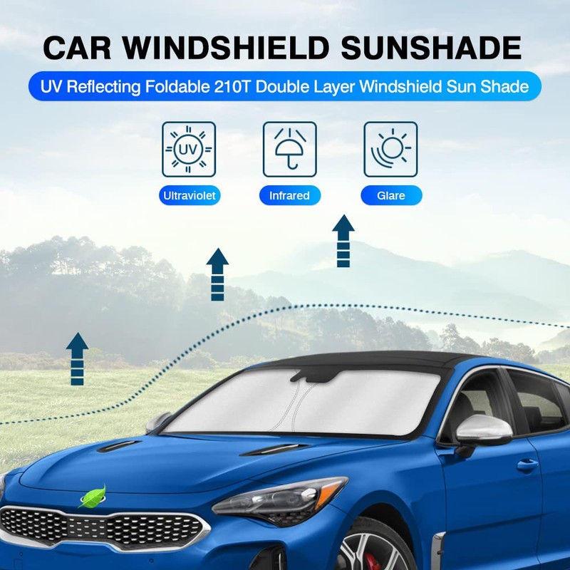 KUST Windshield Sun Shade for 2018-2023 Kia Stinger Window Sunshade