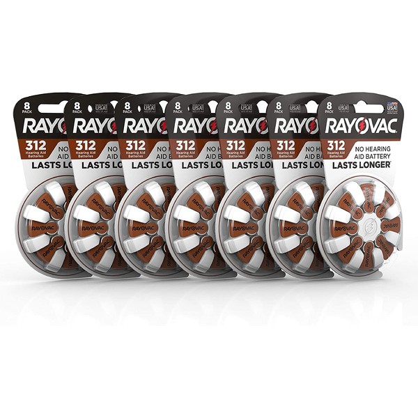 Rayovac Hearing Aid Batteries Size 312 for Advanced Hearing Aid Devices,56 Count