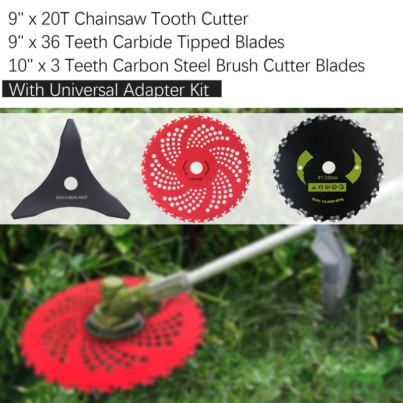 9" x 36 Teeth Carbide Tipped Blades,9" x 20T Chainsaw