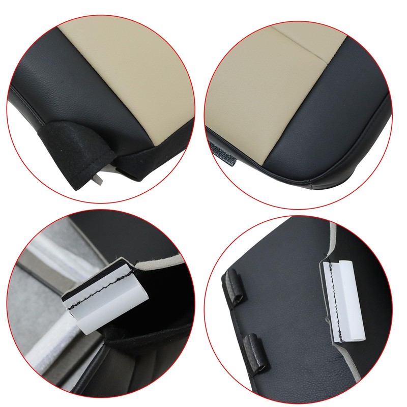 NLQR Front Driver Side Bottom Replacement Microfiber Leather Seat Covers