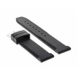 Ewatchparts 20mm Rubber Diver Watch Band Strap Compatible With 39mm Montblanc Star 106467 Watch Black