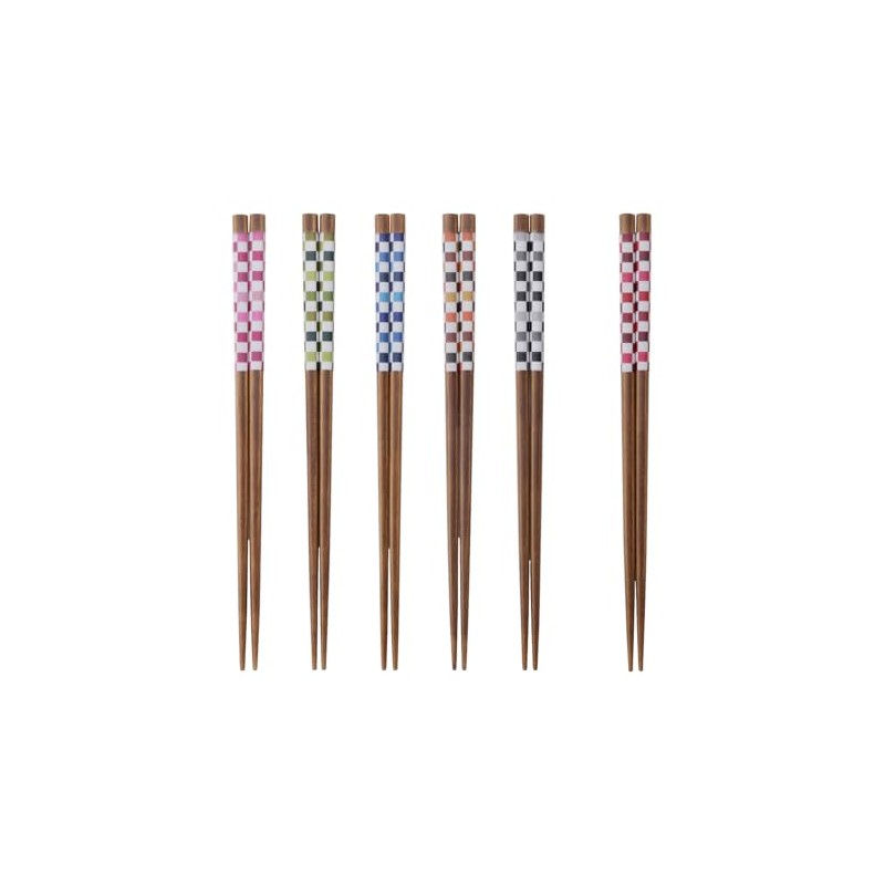 Hiranoi Chopsticks & Chopsticks Set, 6 Pairs, Colorful Wakasa Lacquer,