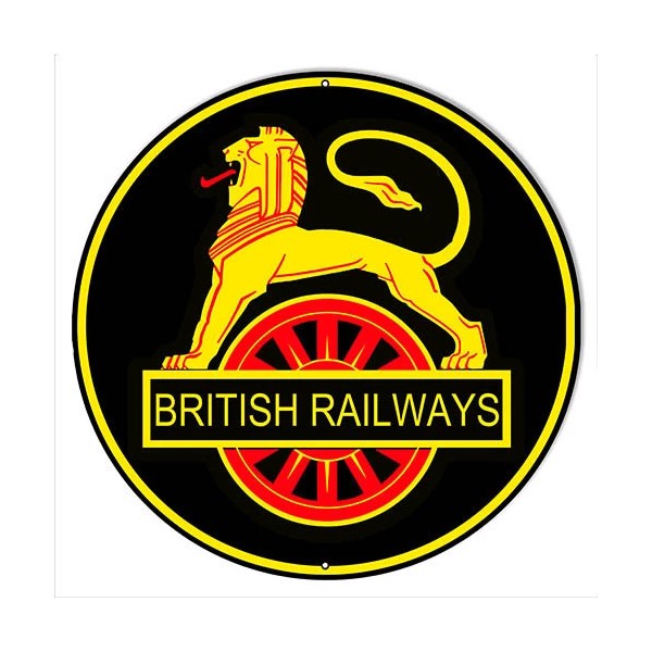 Handmade British Railways Reproduction Railroad Sign 14"x14" Round