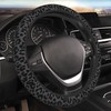 Black Leopard Cheetah Steering Wheel Cover for Women, Universal 15