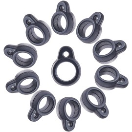 GORGECRAFT 50PCS Anti-Lost Silicone Rubber Rings 8mm Diameter Black Non-Lost O Rings Multipurpose Adjustable Holder Pendant for Necklace Lanyard Pens Device Keychains Office Supplies