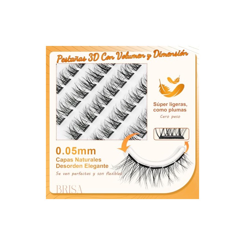 Pestañas Postizas 3D Voluminosas y Naturales Suaves para Maquillaje de