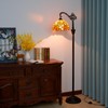 Blivuself Tiffany Floor Lamp Yellow Sunflower Stained Glass Gooseneck Reading