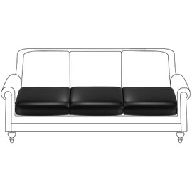 Fuloon Faux Leather Couch Cushion Slipcover, Waterproof Stretch Covers for Sofa, RV Chair Seat Cover, Individual Loveseat Couch Cushion Replacement, PU Leather Sofa Slipcovers(3 Pack, Black)