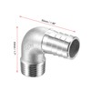 sourcing map 304 Stainless Steel Hose Barb Fitting Elbow, 20mm