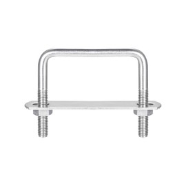 sourcing map Square U-Bolts, 3 Sets 67mm(2.64") Inner Width 65mm Length M8 304 Stainless Steel U Clamp Bolt with Nuts and Plates, for Boat Trailer