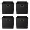 Set 4 Cajas Organizador Plegable Almacenamiento Hogar Negro