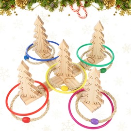 Liliful Christmas Tree Ring Toss Game Christmas Outdoor Yard Game Outdoor Toys Lawn Games for Adults Family Christmas Party Supplies Indoor Outdoor Games Backyard Toys, 5 Scoreboard 8 Rings