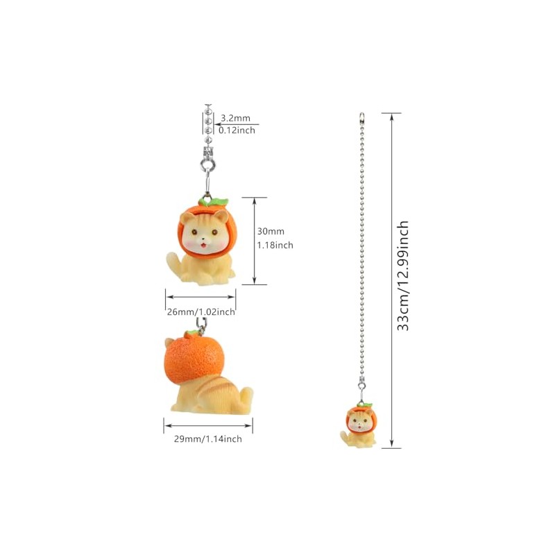 Ceiling Fan Pull Chain Set, 12 Inch Cute Cat Ceiling