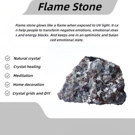 WUYOUSHI 2pcs Flame Stone Crystals Raw Stones Natural Crystals and Healing Stones for Meditation Chakra Balance Tumbling DIY and Decoration Crystals
