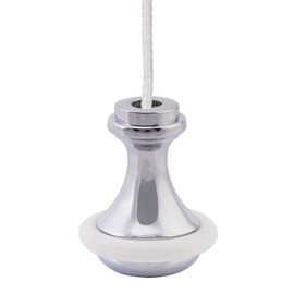 LumenTY Pull Cord with Rubber Ring – 150cm Blind Cord Pull Handle Brass Cord Weight Pull for Bathroom Light Pull Blinds and Ceiling Fans - Chrome