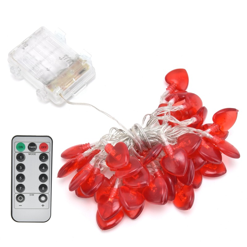 Heart Shape 20LED String Lights 2M Copper Wire Light for