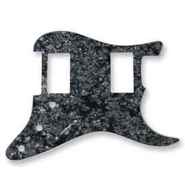 VANSON Premium Quality Scratchplate Pickguard DIRECT FIT for USA, MEX Fender Stratocaster Strat, HH (3 Ply, Black Pearl (BP/W/B))