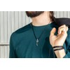 Collar para Hombre │ Piedra Negra con Correa de Cuero