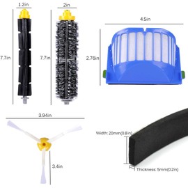 Haliya Replacement Parts Set Bristle and Flexible Impact Brushes Army 3 Brushes Aero Vac Filter Bumper for 600 Series 690 675 671 660 650 630 620