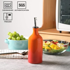 Sweejar - Botella dispensadora de aceite de oliva de cerámica, opaca, protege el aceite para reducir la oxidación, adecuada para aceite, vinagre, jarabes de café y otros líquidos, paquete de 1, 15.5