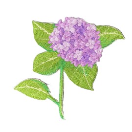 Hydrangea Flower Embroidered Iron on/Sew Patch [ 3.15 "(w) x 3.8"(h) ]
