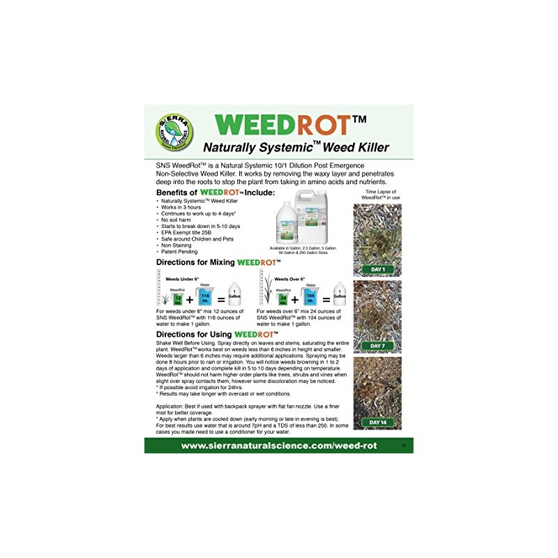 Sierra Natural Science - WeedRot - Naturally Systemic Weed Killer