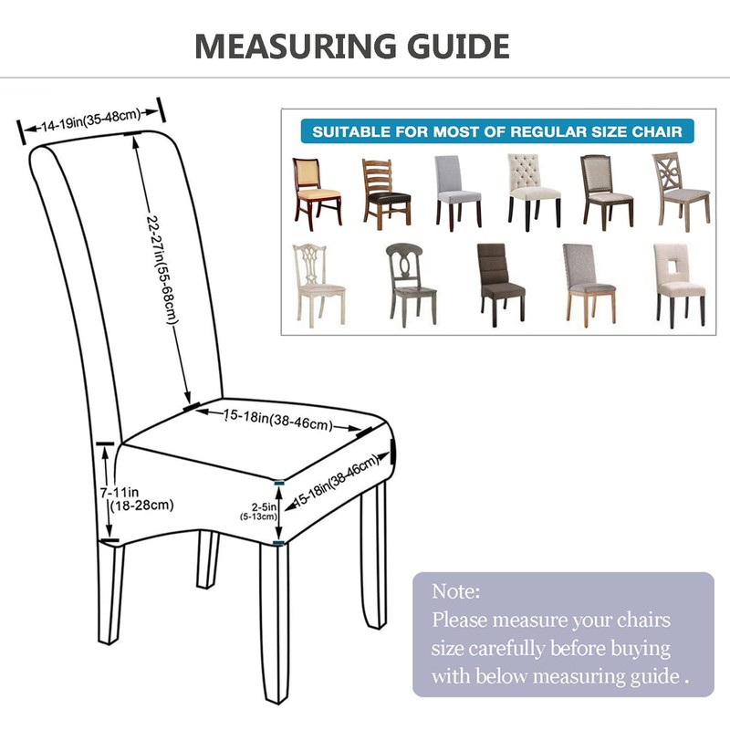 BOGUANG Waterproof XL/Oversized Dining Chair Cover, Parsons Chair Covers (White,