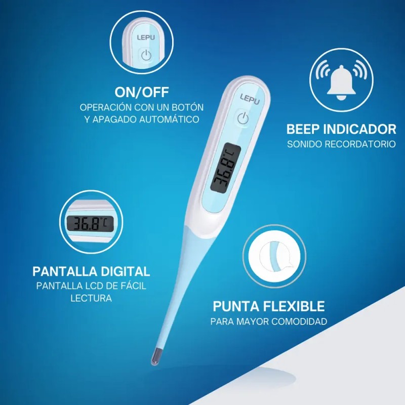 Termómetro Digital Bebé Punta Flexible