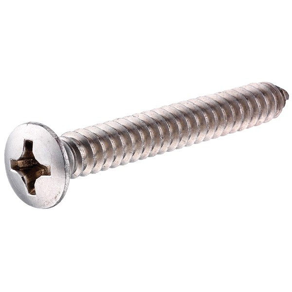 The Hillman Group 823666 Stainless Steel Oval Head Phillips Sheet Metal Screw, 8 x 1-Inch, 100-Pack