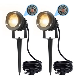 20W Dusk to Dawn Led Outdoor Light 120V 3000K 2000lm Warm White LED Spot Lights Outdoor Landscape Spotlights with Photocell Sensor IP65 Waterproof Spot Lights for Yard Flag Garden Tree, 2 Pack
