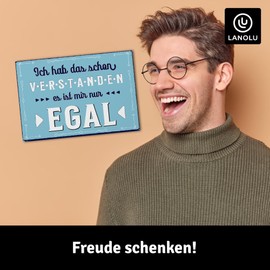 LANOLU Fridge Magnets Funny - Ist Mir egal - Funny Magnets with Sayings and Funny Motifs 8 x 5.5 cm