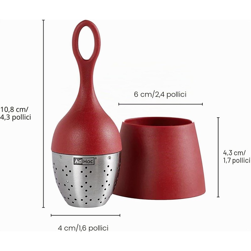 AdHoc INADHOC-TE09, Inoxidable, Rosso, Taglia Unica