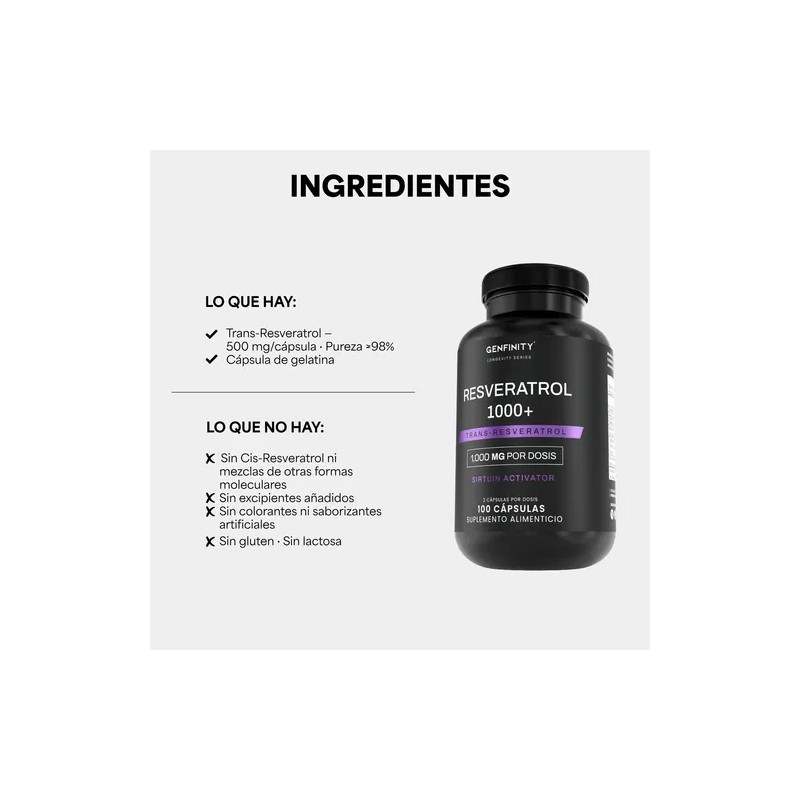Resveratrol Ultra Pure - 1,000 Mgdosis - 100 Cáps -