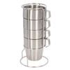 Stainless Steel Camping Cup Set of 4 Double Layer Coffee