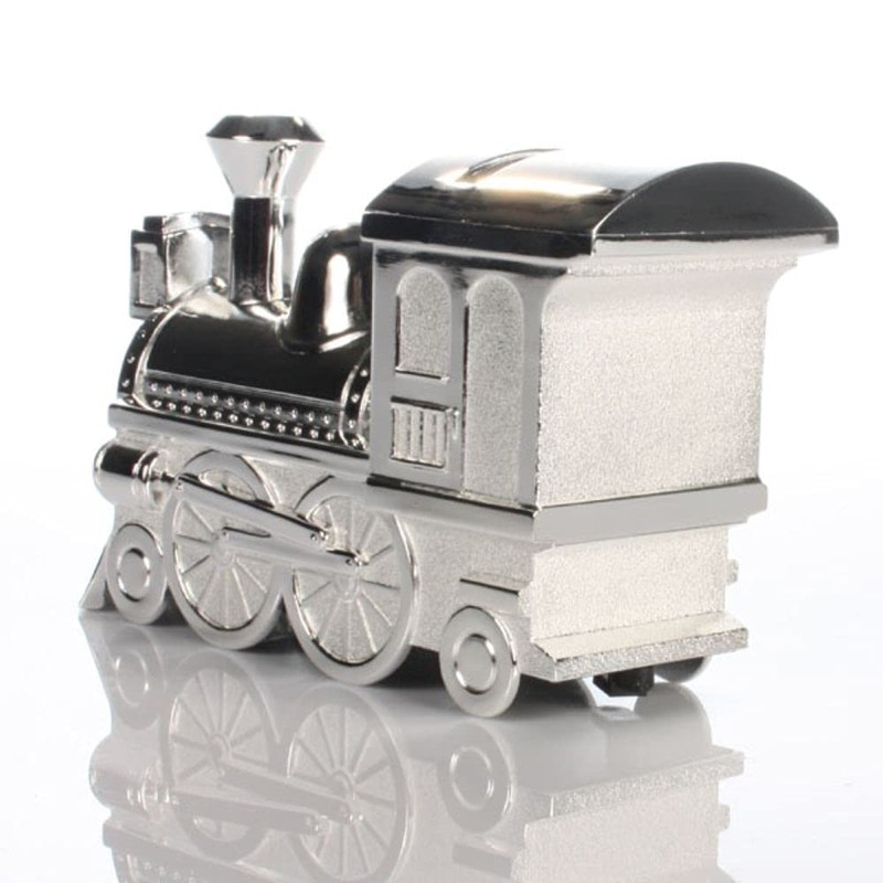 The Gift Experience Silver Plated Train Money Box | Engraved