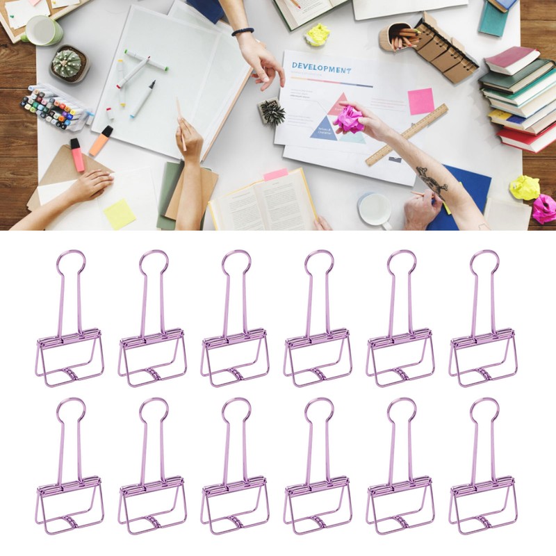 30Pcs Wire Binder Clips 2in Wide Hollow Out Strong Metal