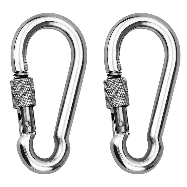 OULVLIFE Locking Carabiner Heavy Duty Carabiner 80mm Zinc Plated Carbon Steel Carabiner with Screw Lock