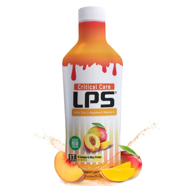Nutritional Designs LPS Liquid Collagen & Whey Protein Supplement, Sugar-Free, Non-GMO Drink, Promotes Healthy Skin & Hair for Men & Women. (Critical Care) Peach Mango