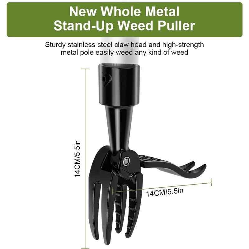 OFFCUP Stand Up Weeding Tool, Detachable Handle Weed Remover Tool,