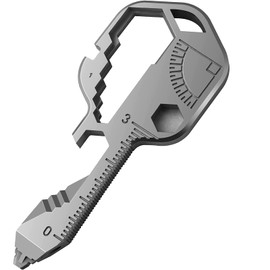 NINOMO 24 en 1 Llavero Multiherramienta, Herramienta de Bolsillo con Taladro, Destornillador, Lima, Abrebotellas, Llave Inglesa, Regla y Función de Llave Inglesa, Buena Elección como Regalo